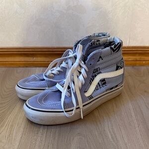 Vans Blue and White High-Top Sneakers